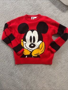 Vintage Mickey Mouse Red & Black Icon Knitted Sweater